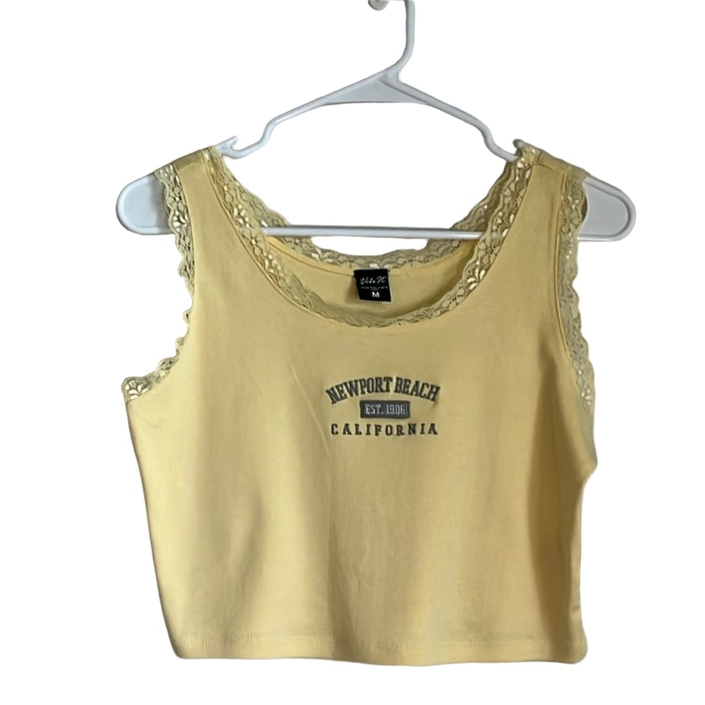 "VIBE N'" PASTEL YELLOW CALIFORNIA CROP TOP - Picture 6 of 6